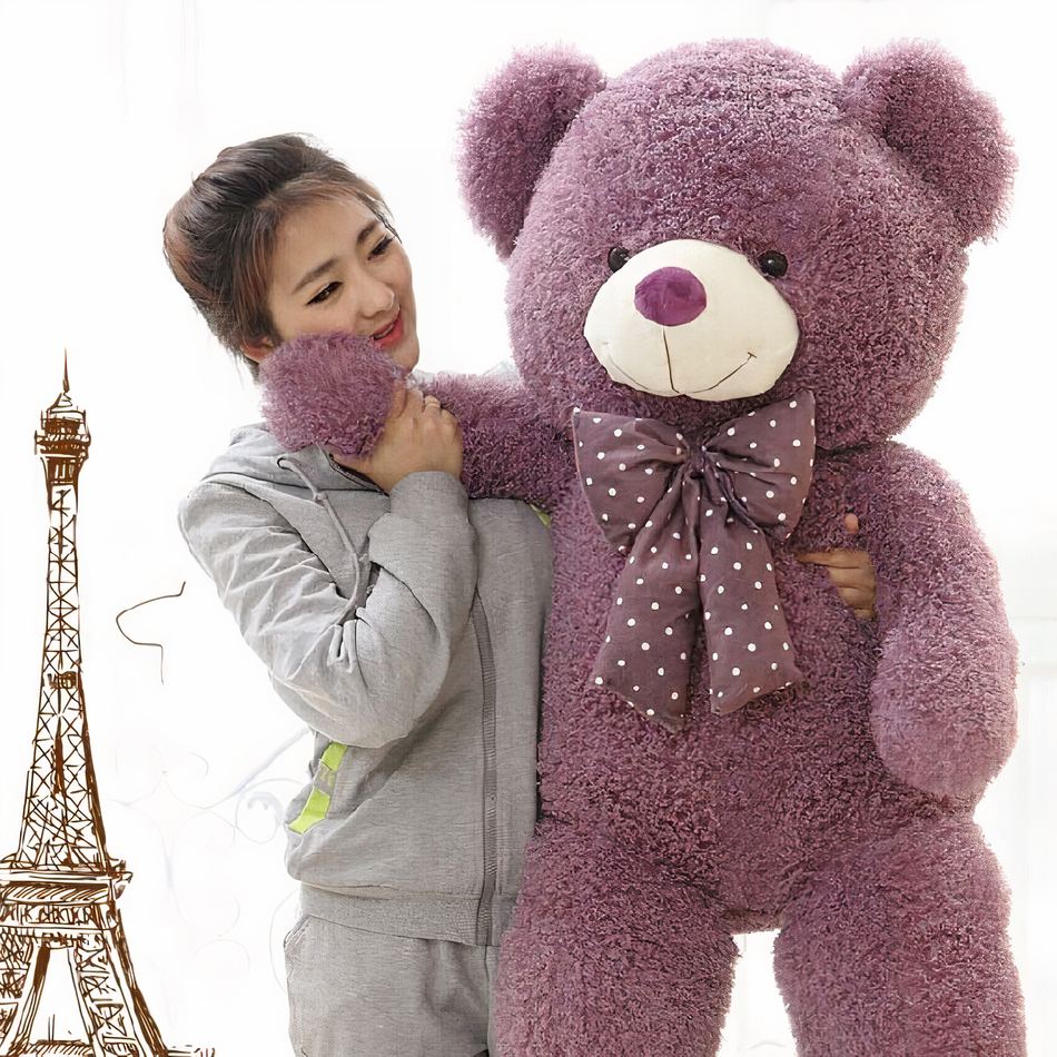 Peluche Ours Violet Géant pour une Chambre Enfant Douillette