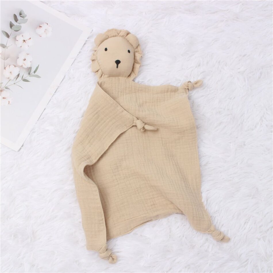 Peluche Lion Jungle en Mousseline de Coton Doux