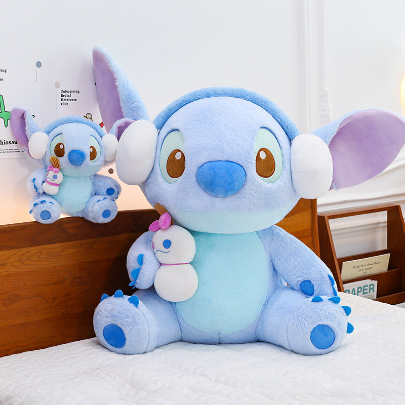 Peluche Stitch bleu avec casque audio
