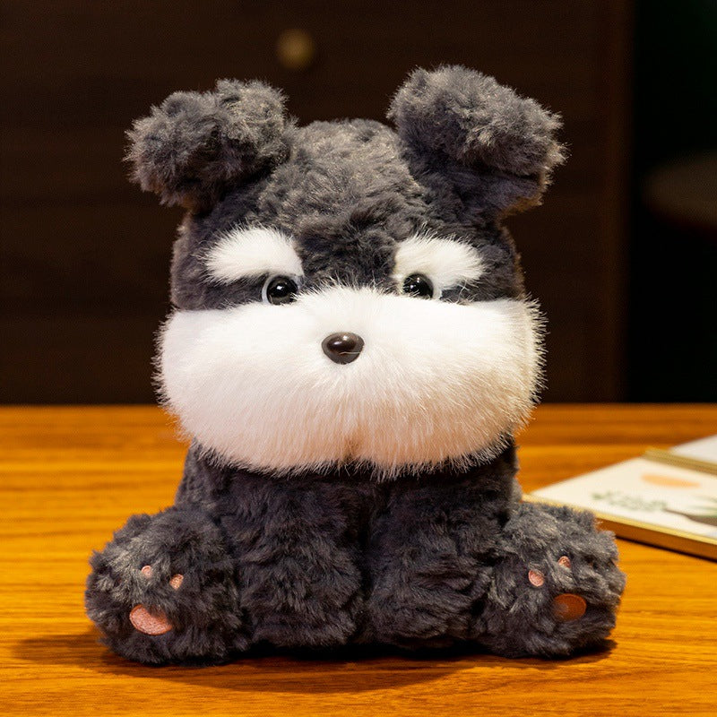 Peluche Chien Noir et Mignon, avec Fourrure Douce