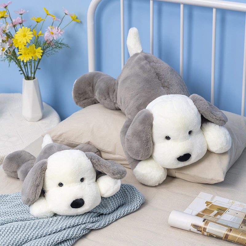 Peluche chien gris ultra douce