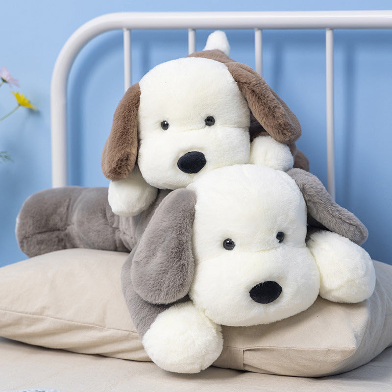 Peluche chien gris ultra douce
