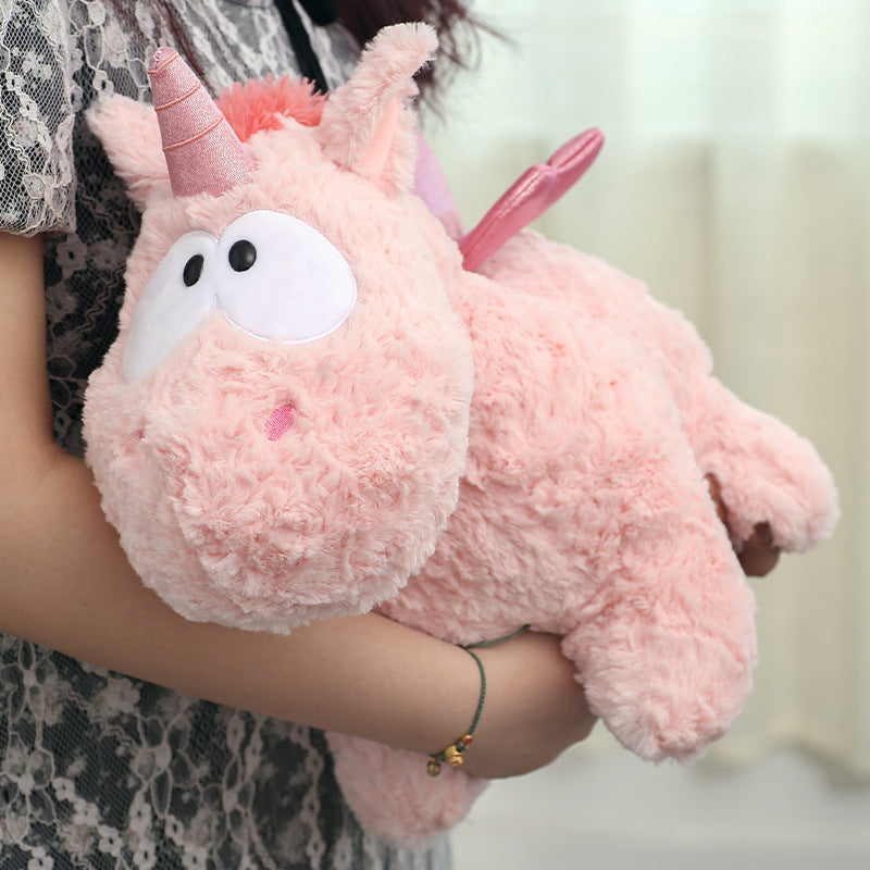 Peluche licorne colorée à poils doux
