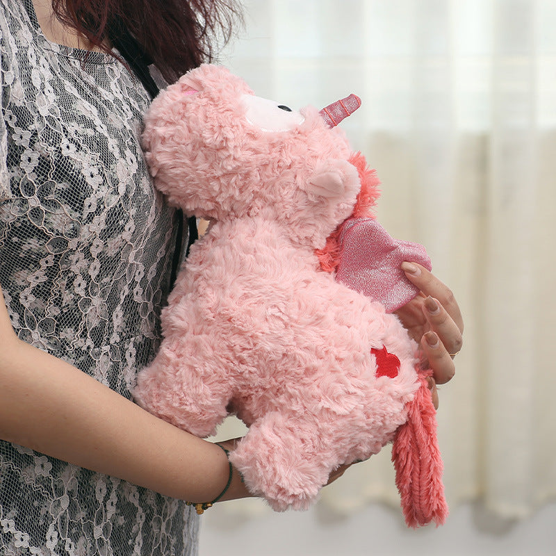 Peluche licorne colorée à poils doux