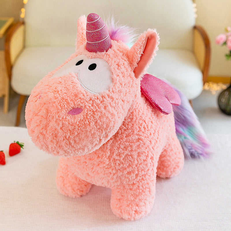 Peluche Licorne Colorful Magique avec Ailes Pailletées