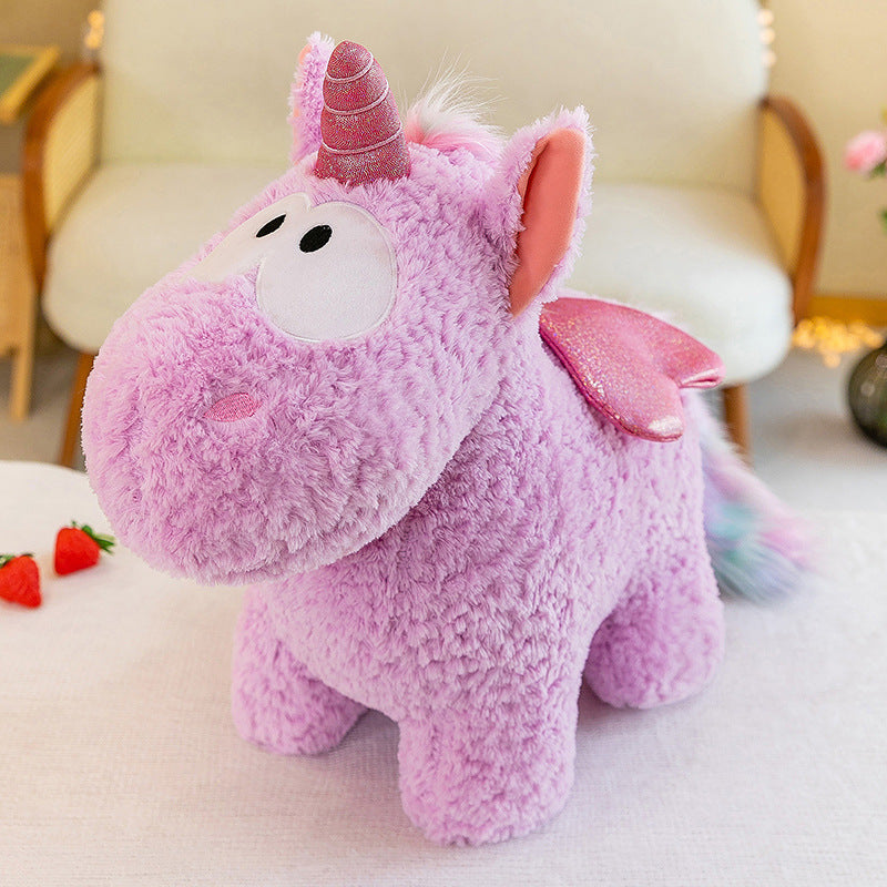 Peluche Licorne Colorful Magique avec Ailes Pailletées