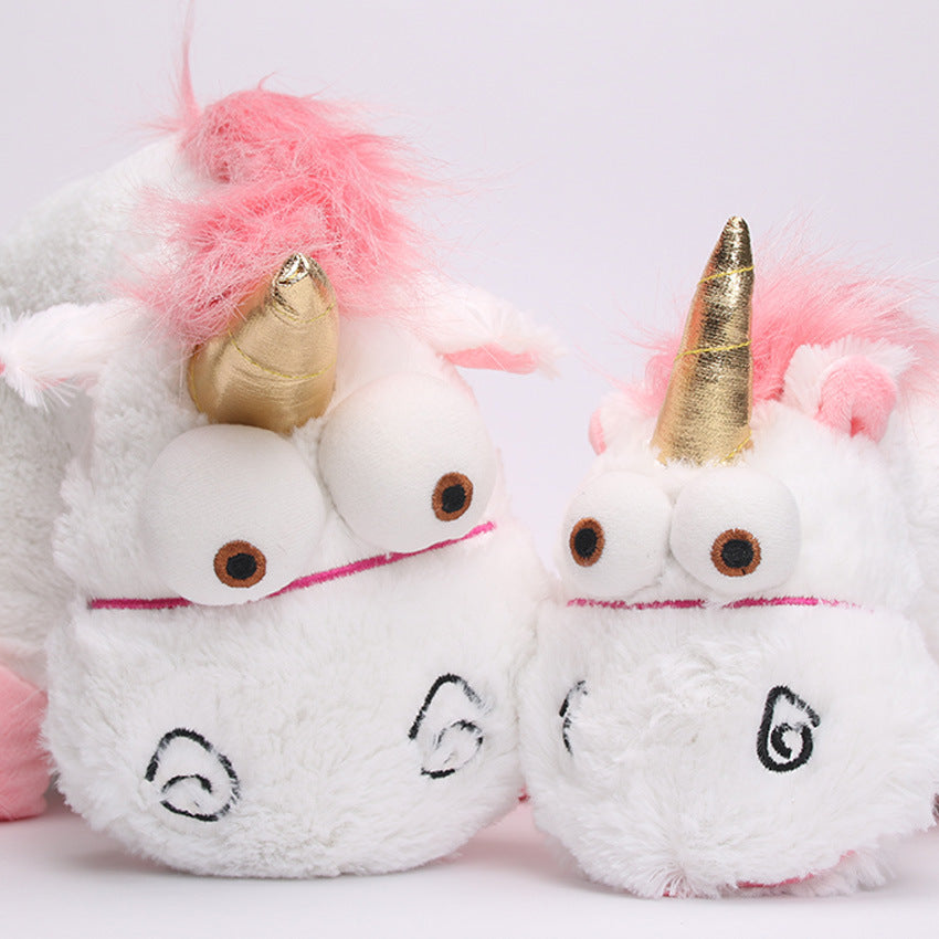 Peluche licorne Rigolote Blanche Rose & Corne Doré