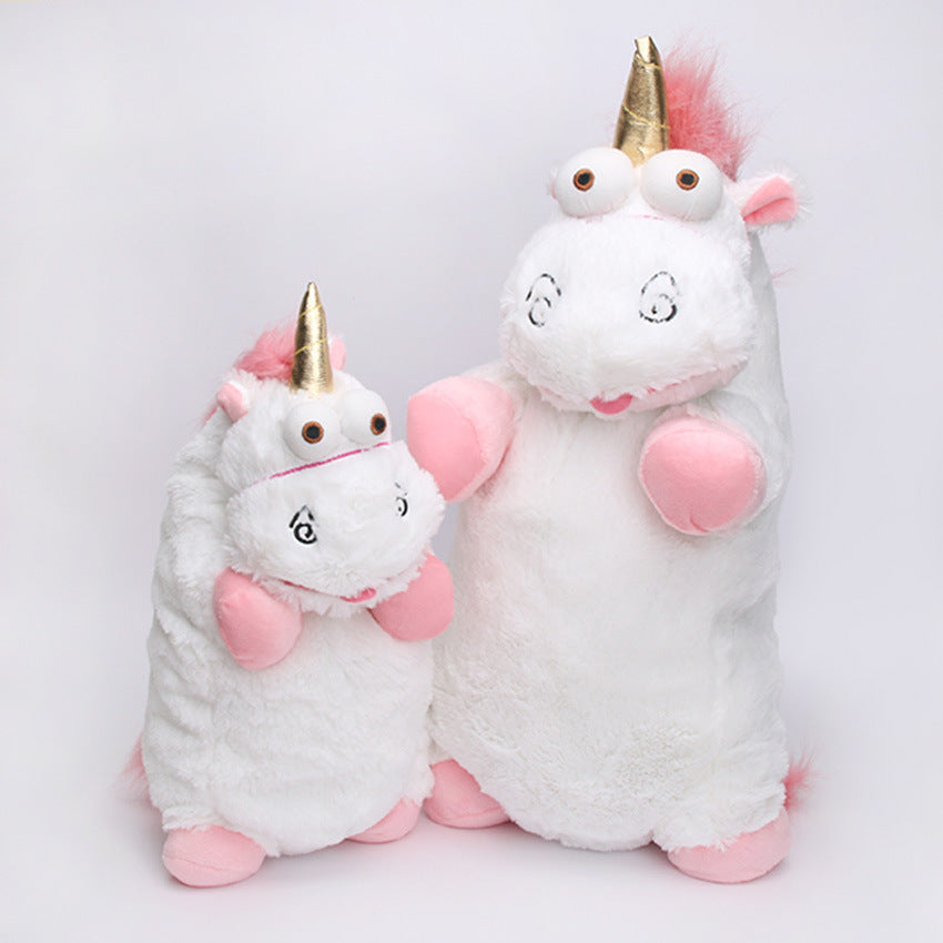 Peluche licorne Rigolote Blanche Rose & Corne Doré