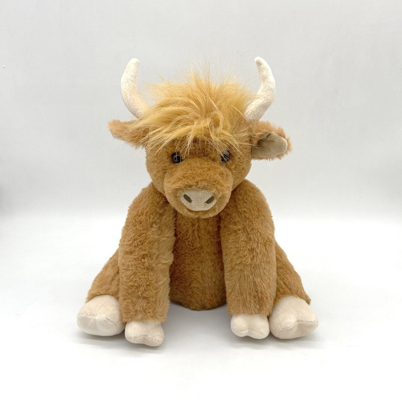 Peluche vache Highland marron