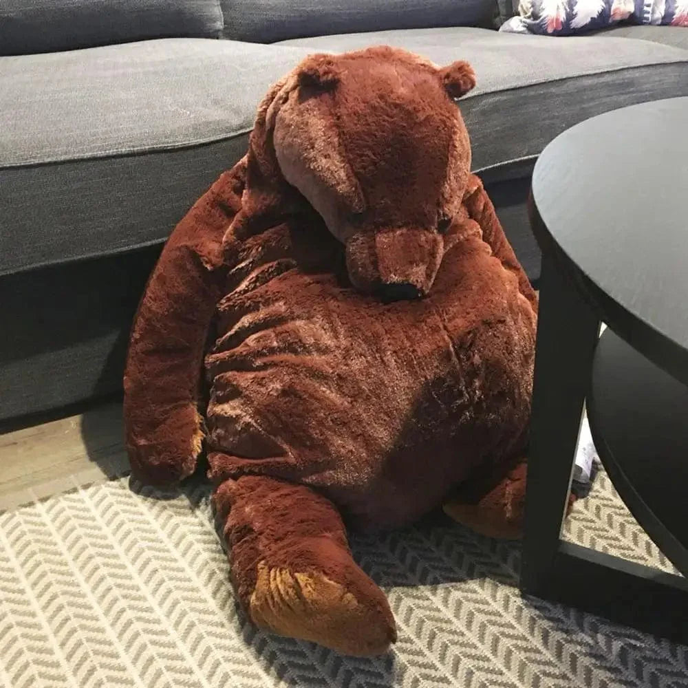 Ours en peluche géant marron et gourmand