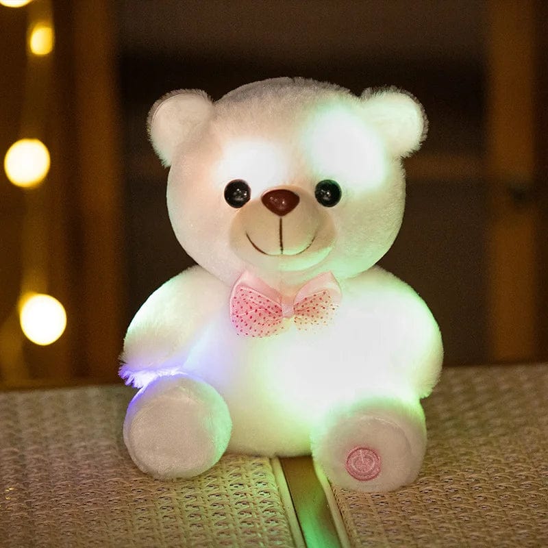 Ours en peluche lumineux avec nœud de papillon scintillant