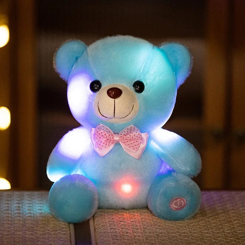 Ours en peluche lumineux avec nœud de papillon scintillant