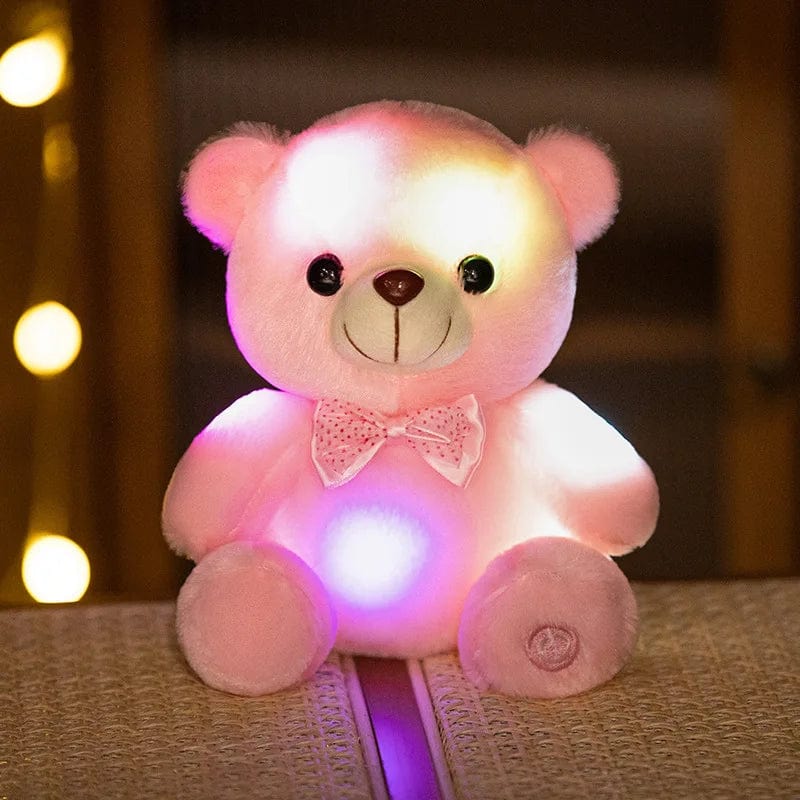 Ours en peluche lumineux avec nœud de papillon scintillant