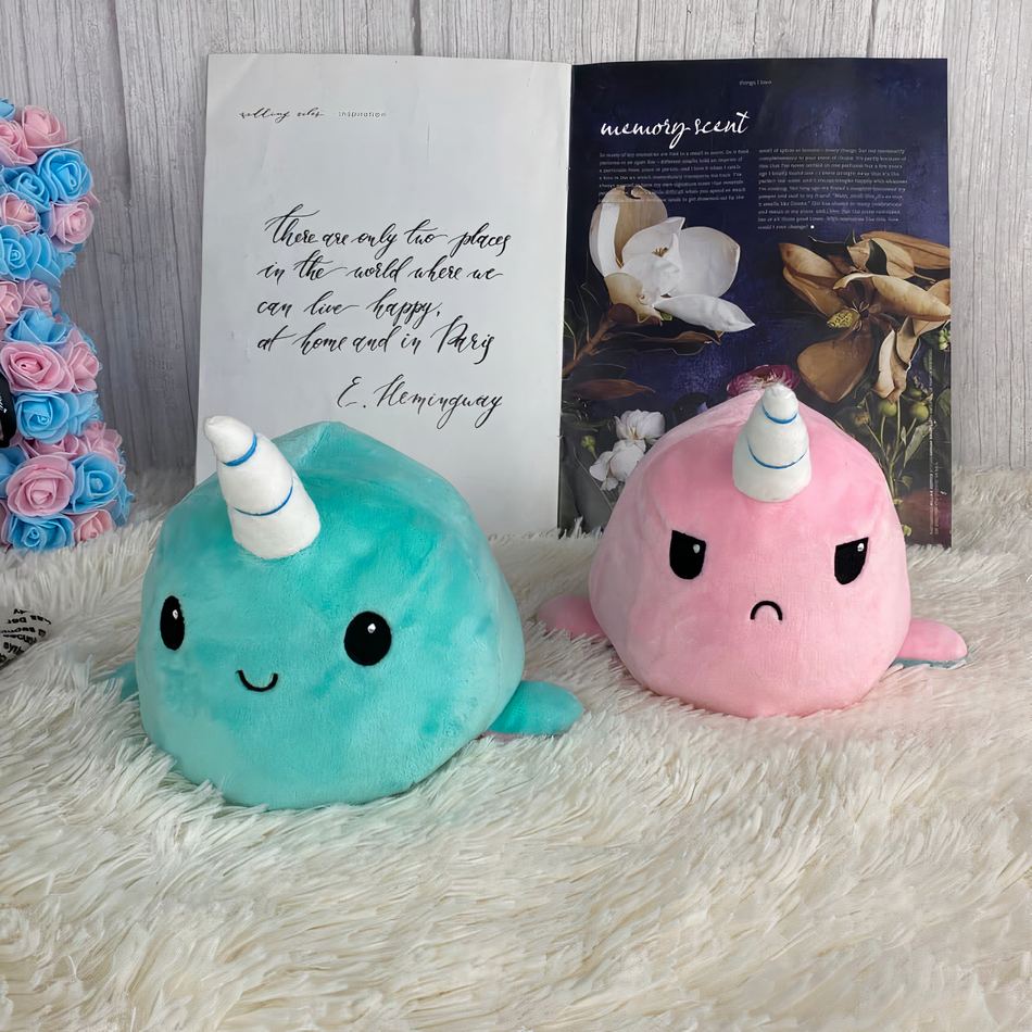 Peluche Licorne Baleine Verte Douce pour Enfant Magique