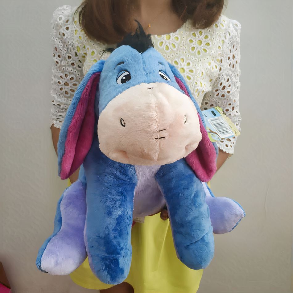 Peluche Bourriquet bleu géant, tout doux pour les câlins.