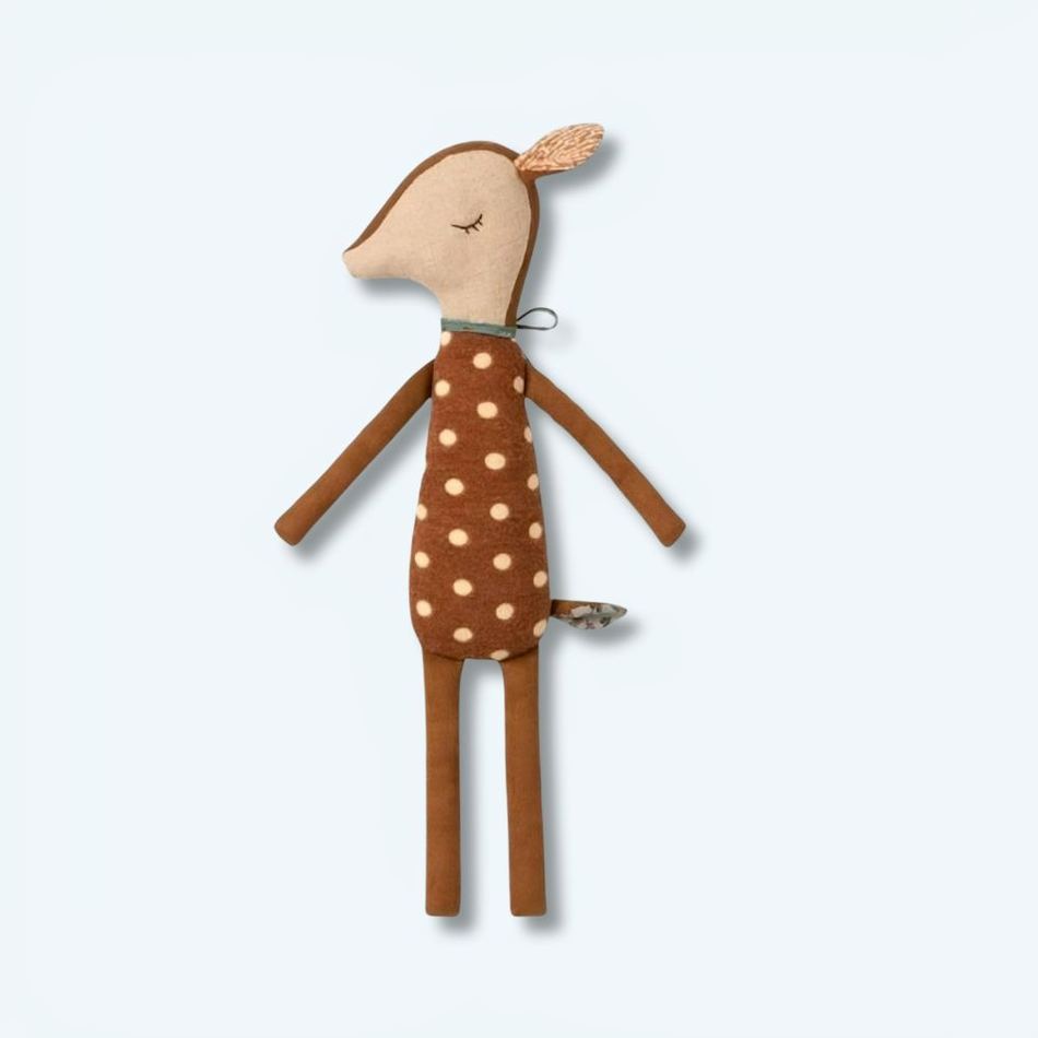 Peluche cerf douce pour l'hiver - peluche câline en velours pour enfants
