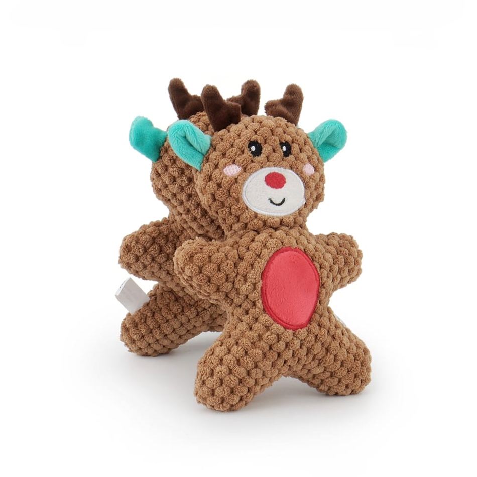 Peluche Cerf de Noël Pain d'Épice Douillet pour Déco Hivernale