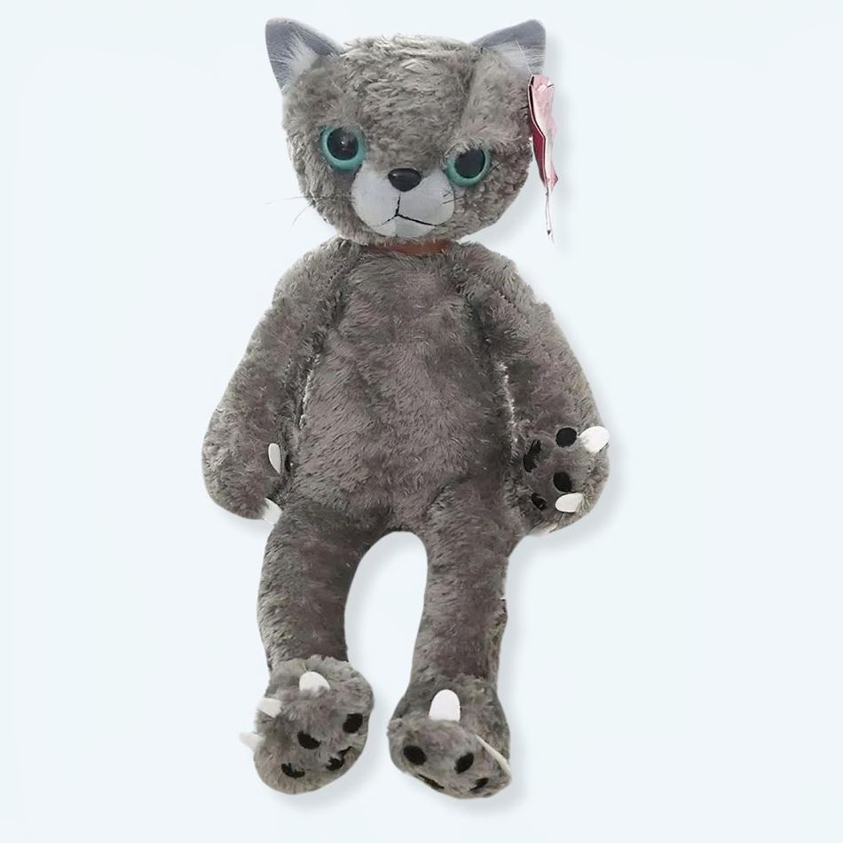 Peluche Chat Beige Mécontent pour Enfants Câlins