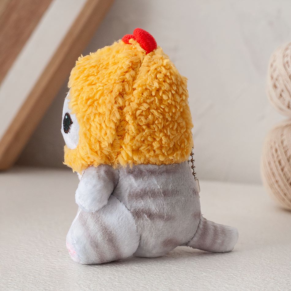 Peluche chat jaune mignon doux câlin enfant