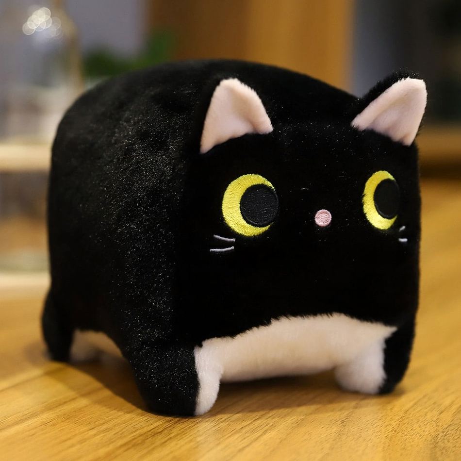 Peluche chat carré tout doux pour une ambiance cocooning univers maison