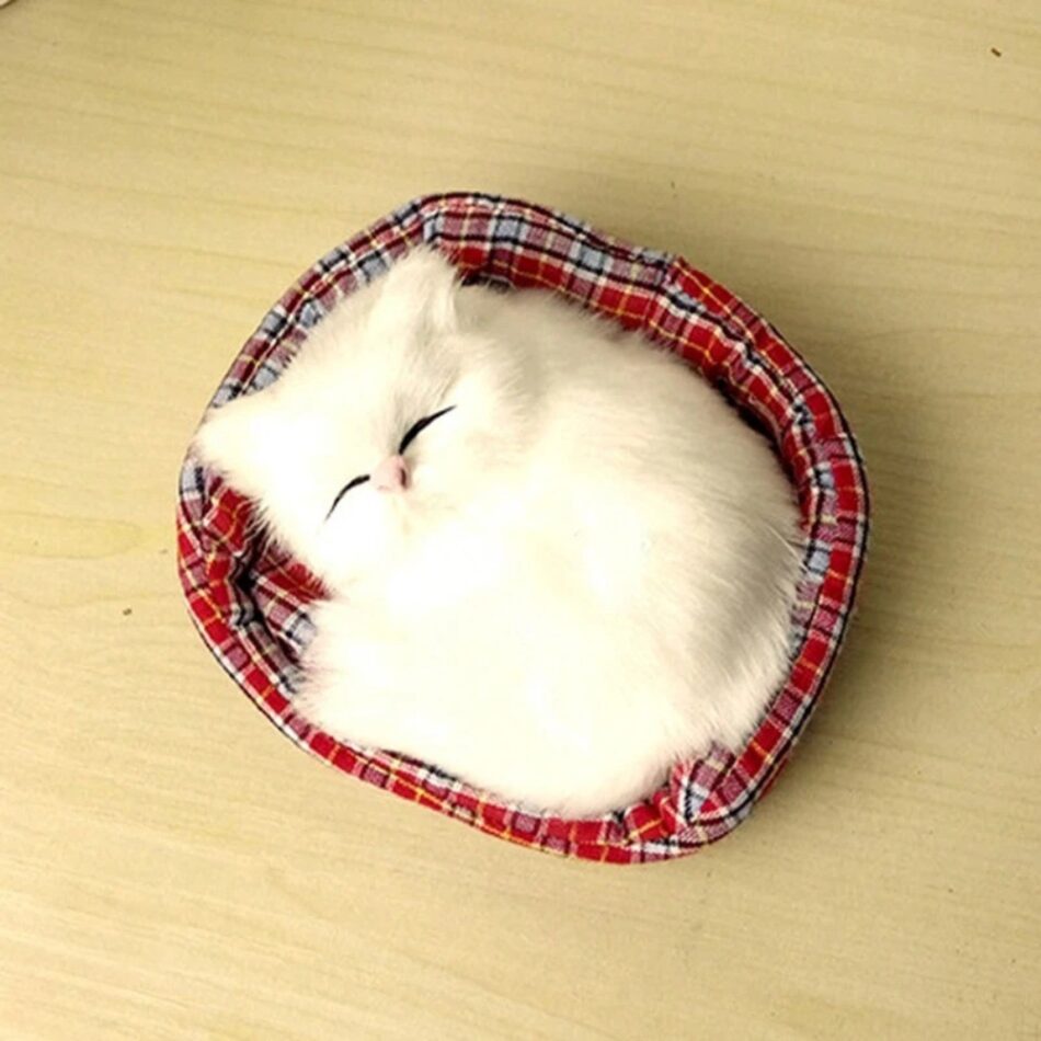Peluche Chat Doux Endormi - Câlins Apaisants