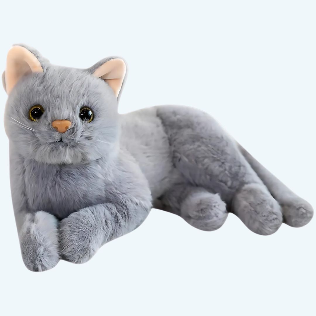 Peluche chat gris moelleux et mignon Câlineo - L'univers félin