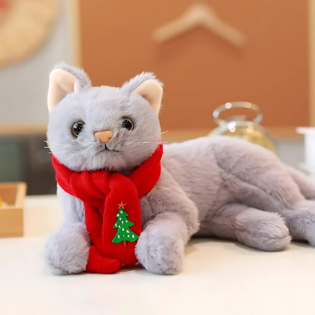 Peluche chat gris moelleux et mignon Câlineo - L'univers félin