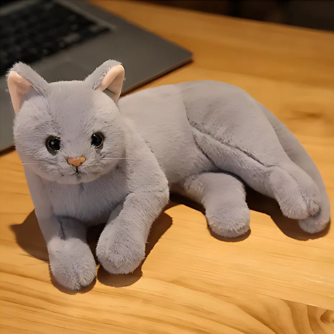 Peluche chat gris moelleux et mignon Câlineo - L'univers félin