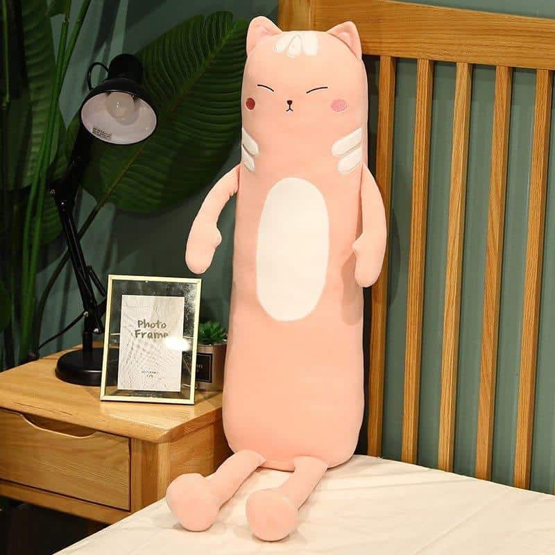 Peluche chat long doux oreiller câlin - Sieste cosy