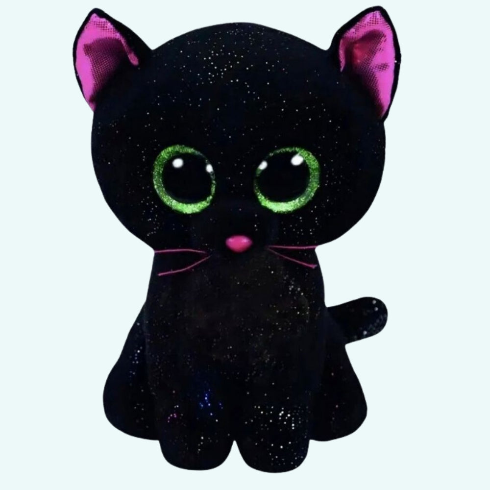 Peluche chat noir câlin pour enfant Halloween