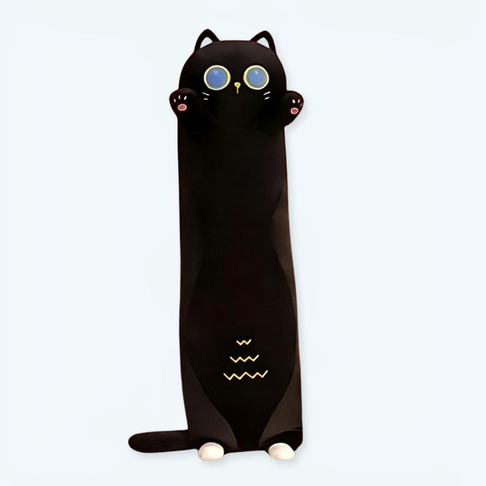 Peluche chat noir long et doux: Câlin Confort