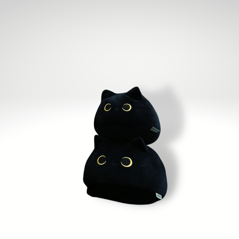 Peluche Chat Noir Rond et Doux