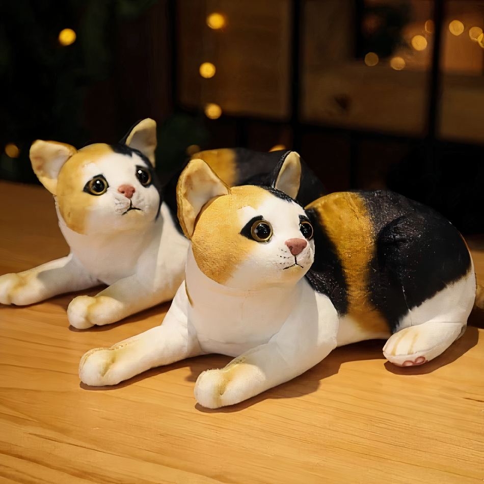 Peluche chat rayé doux compagnon enfantnel