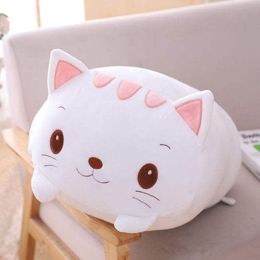 Peluche chat blanc Squishmallow avec moustache