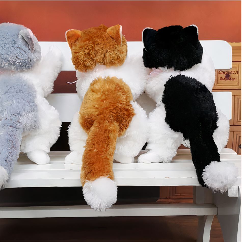 Peluche chaton gris doux câlin mignon pour enfant souple