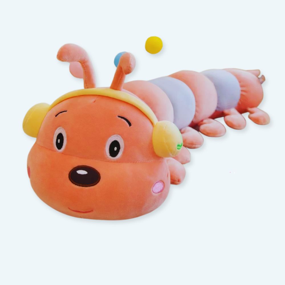 Peluche chenille géante colorée douce pour déco enfant