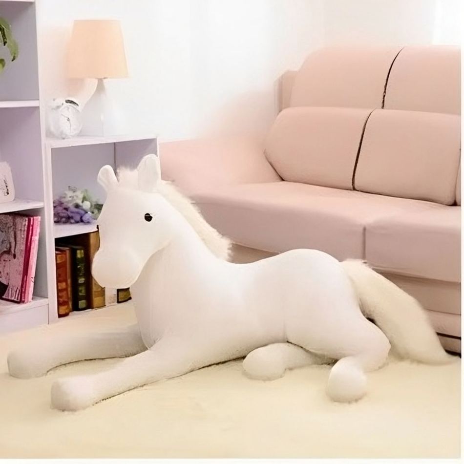 Peluche Cheval Blanc Doux - Câlin Enfant - Univers Équestre