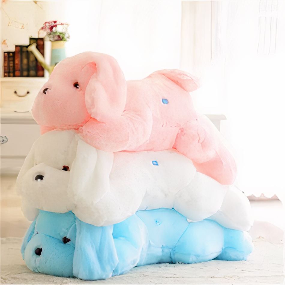 Peluche chien blanche - Douceur nocturne apaisante