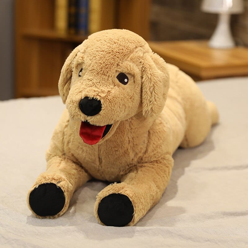 Peluche chien labrador chocolat