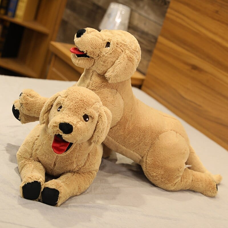 Peluche chien labrador chocolat