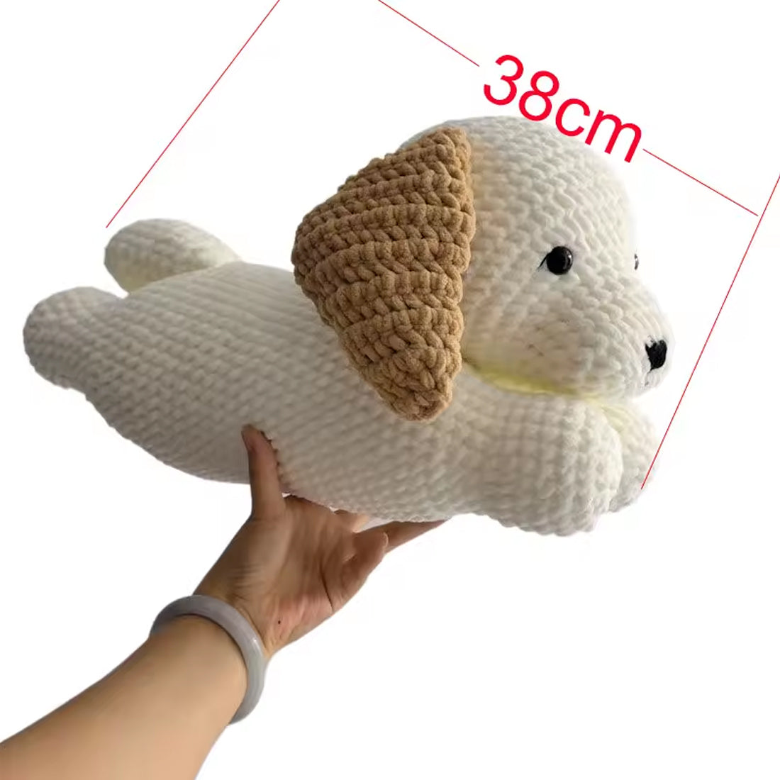 Peluche Chien Oreiller Doux Crochet Relaxant et Confortable
