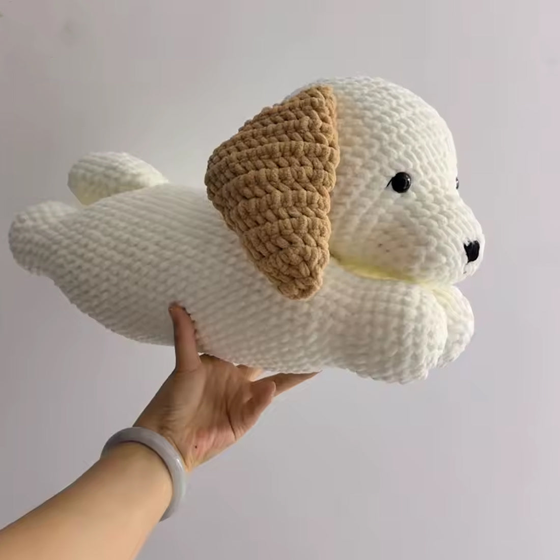 Peluche Chien Oreiller Doux Crochet Relaxant et Confortable
