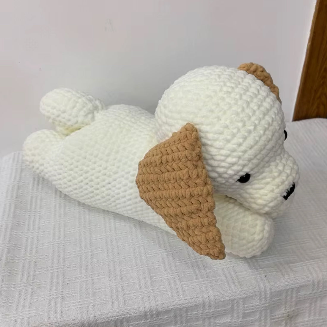 Peluche Chien Oreiller Doux Crochet Relaxant et Confortable