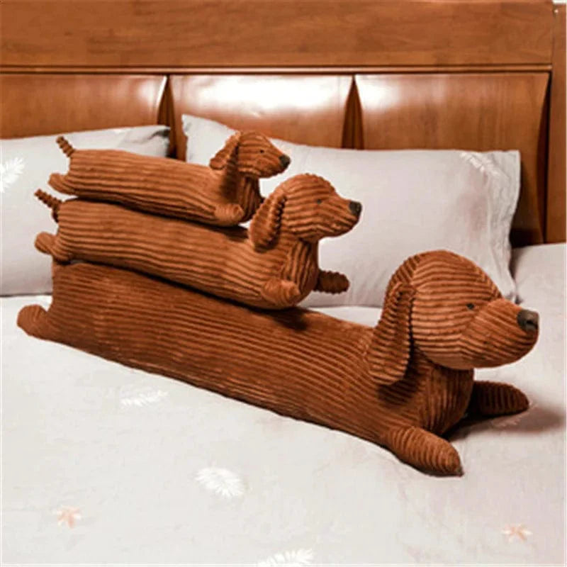 Peluche chien teckel marron tout doux