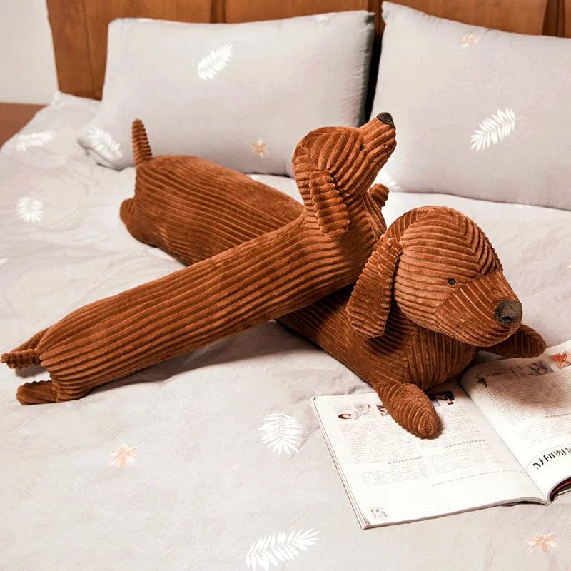 Peluche chien teckel marron tout doux