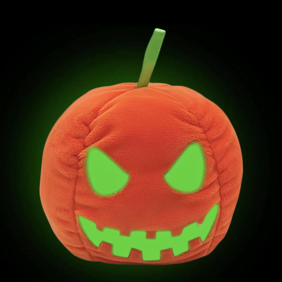 Peluche citrouille réversible lumineuse Halloween deco
