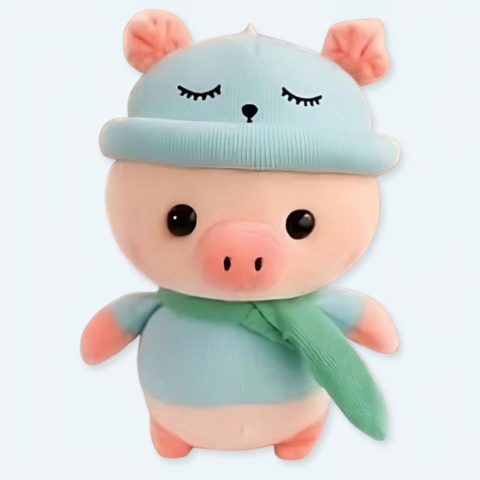 Peluche cochon Bleu Câlin - Enfant Doux et