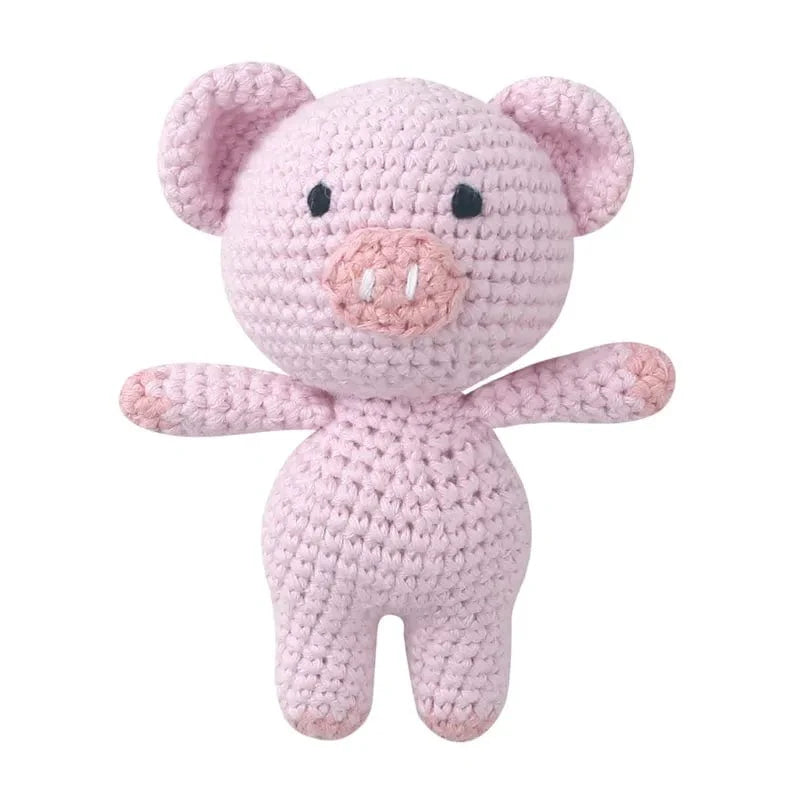 Peluche Crochet Cochon Rose Rétro
