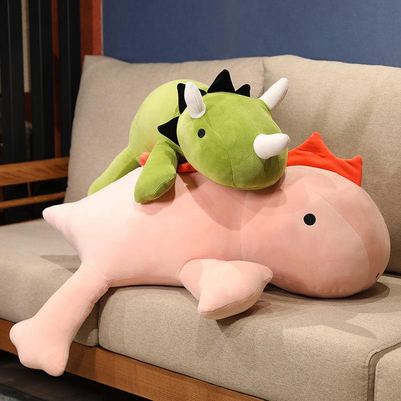 Peluche dinosaure Crinière et Cornes
