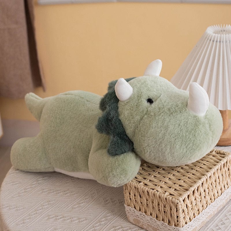 Peluche dinosaure mini à cornes blanches